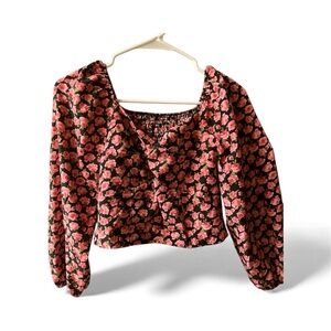 PEASANT TRENDY WRAP STYLE TOP